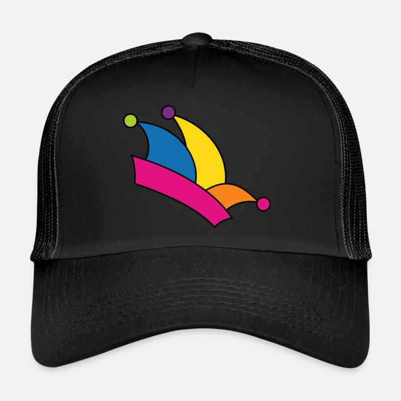 Fool's cap Mardi Gras rainbow colors costume fool Trucker Cap