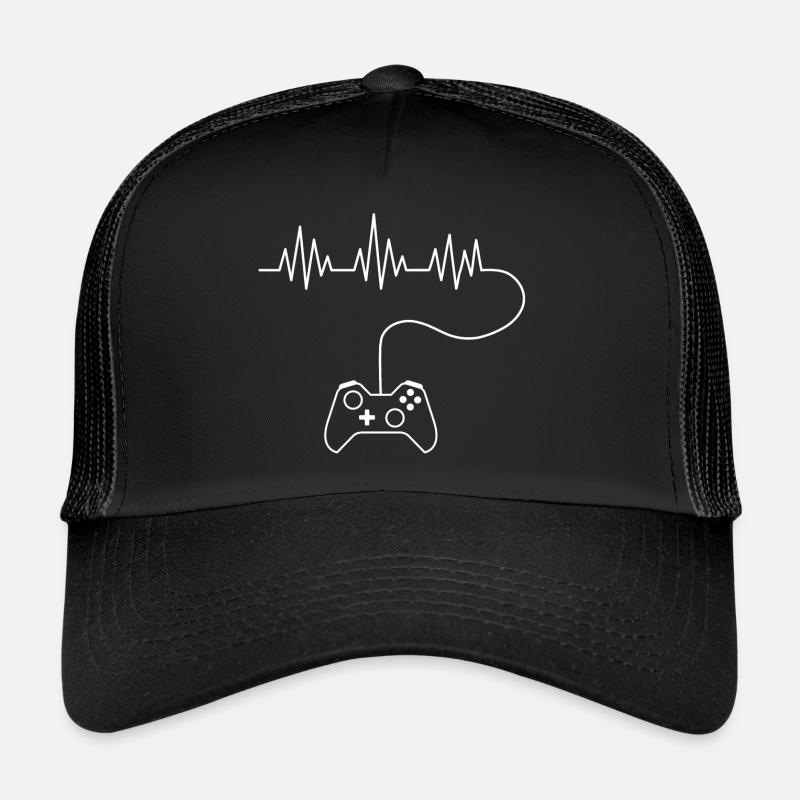 Gamer | X | Controller | cool Design - Trucker Cap - Schwarz/Schwarz