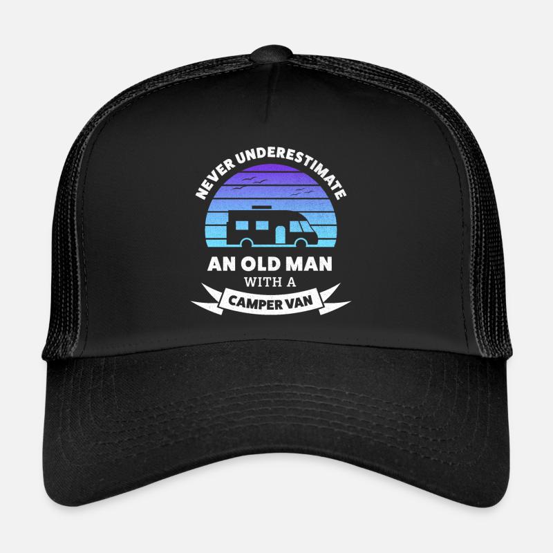 Never Underestimate an old man with a Camper van - Trucker Cap - black/black