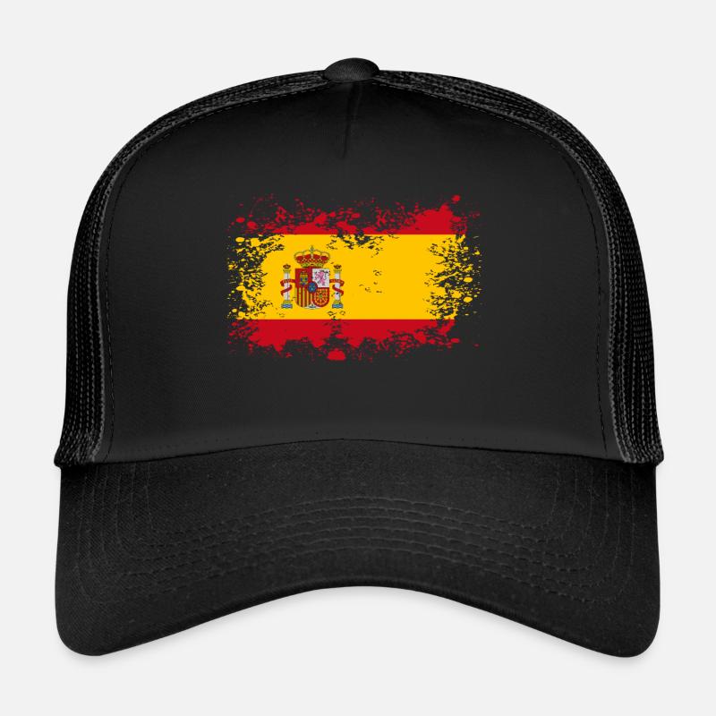 Spain flag stains blot gift idea Trucker Cap