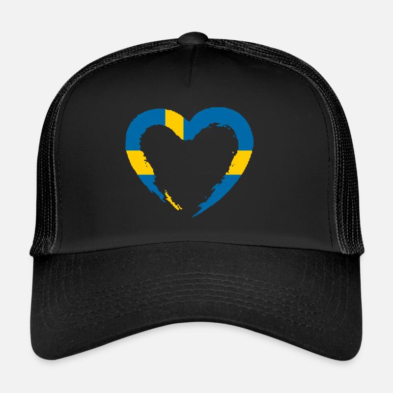 Schweden - Trucker Cap - Schwarz/Schwarz