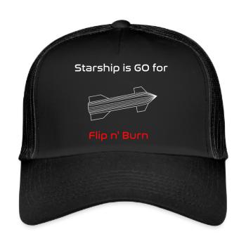 Starship-like Wireframe is Ready for Flip n' Burn - Trucker Cap - black/black - Front