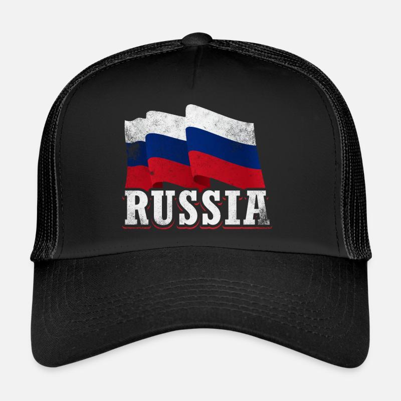 Russia flag - Trucker Cap - black/black
