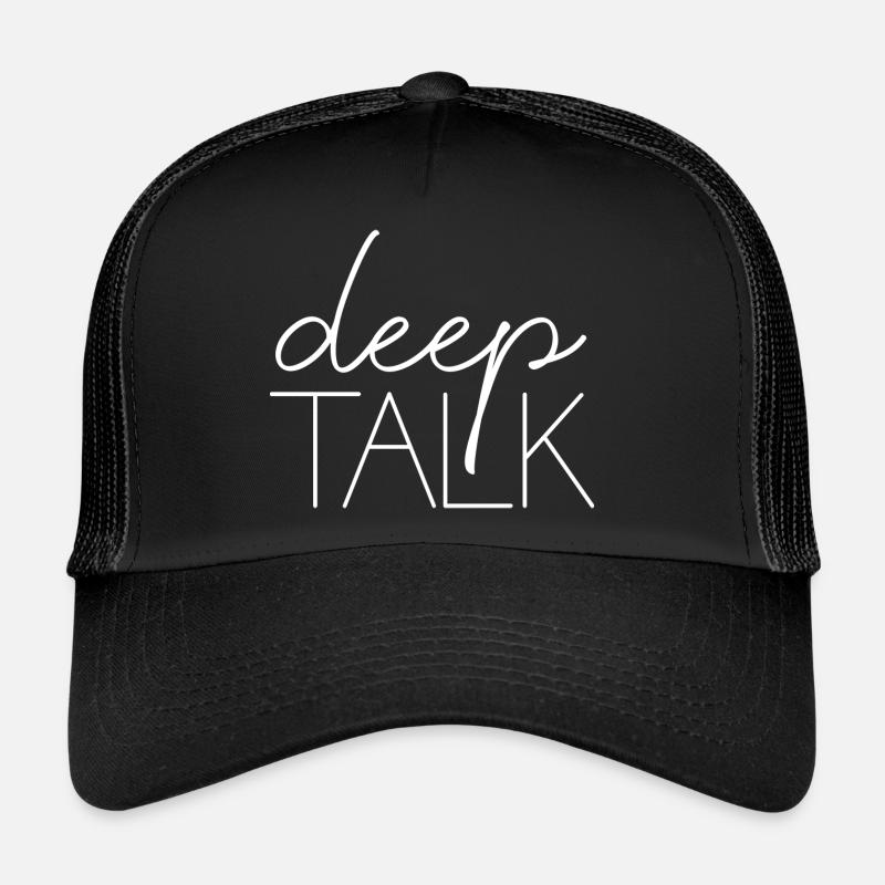 deep talk smalltalk saying font conversation Trucker Cap