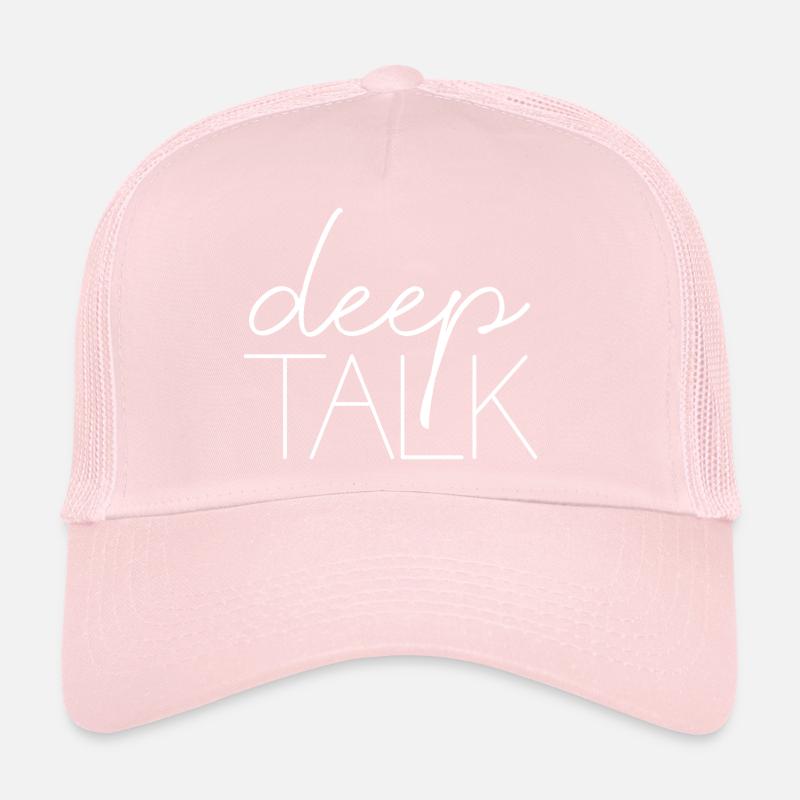 deep talk smalltalk saying font conversation Trucker Cap