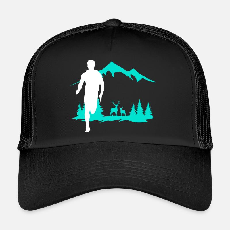 Trailrunning nature - Trucker Cap - Schwarz/Schwarz