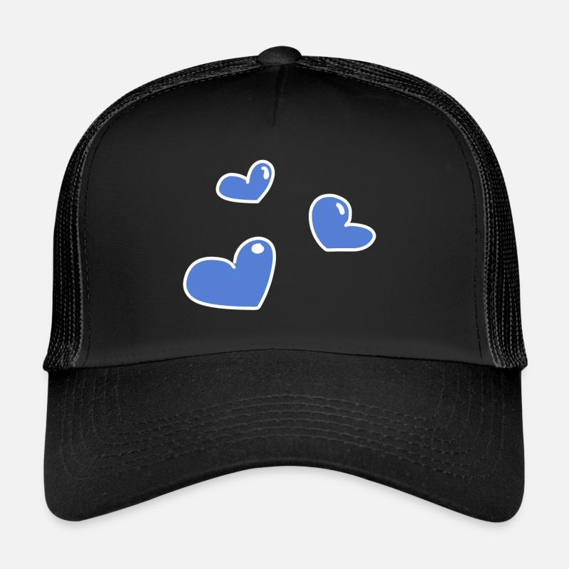 blaue herzen - Trucker Cap - Schwarz/Schwarz