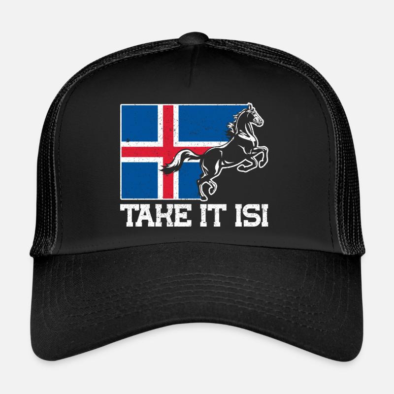Islandpferde Take it Isi Islandflagge Geschenk Trucker Cap