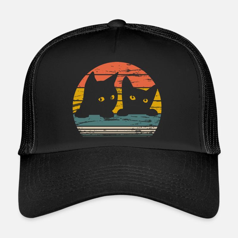 2 black cats - Trucker Cap - Schwarz/Schwarz