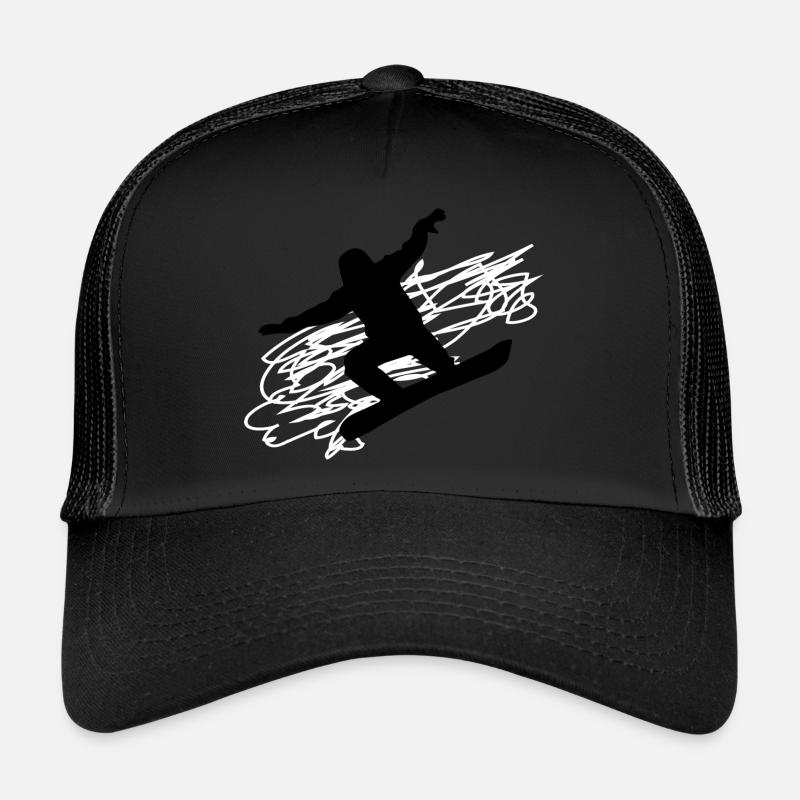 Snowboard Snowboarder - Trucker Cap - Schwarz/Schwarz