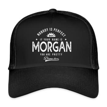 Morgan cadeau personnalisé prénom morgan - Casquette trucker  - noir/noir - Devant