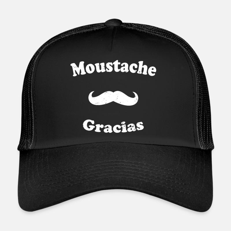 Moustache Gracias Humor Bearded Spanish Gift Trucker Cap