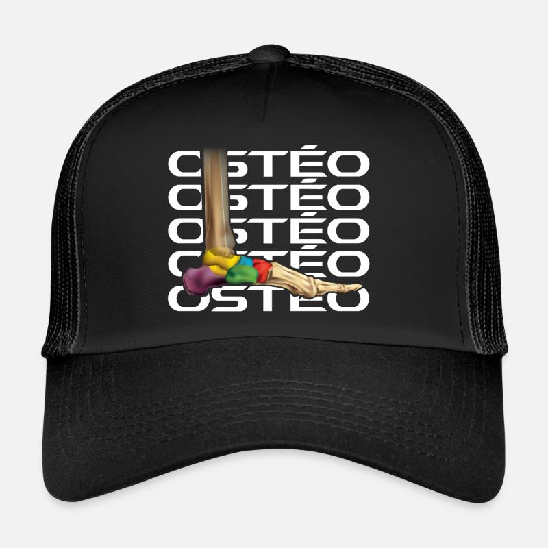 Ostéo - Ostéopathe cadeau Ostéopathie ostéo - Casquette trucker  - noir/noir