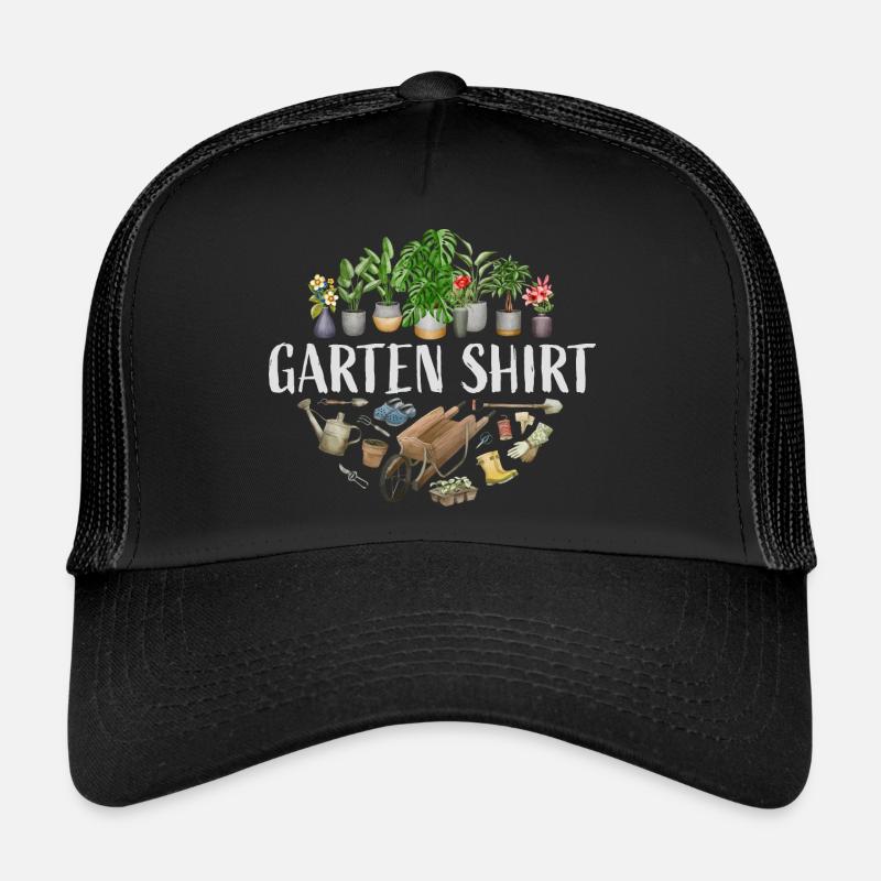 Garten Shirt - Trucker Cap - Schwarz/Schwarz