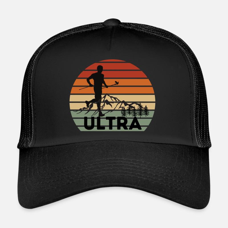 Ultra Trail Runner Coucher de soleil - Casquette trucker  - noir/noir