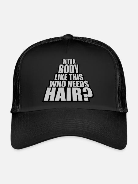 Qui a besoin de cheveux en disant - Casquette trucker  - noir/noir - Devant