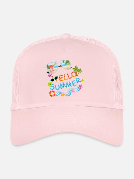Hellow Été - Casquette trucker  - rose pâle - Devant