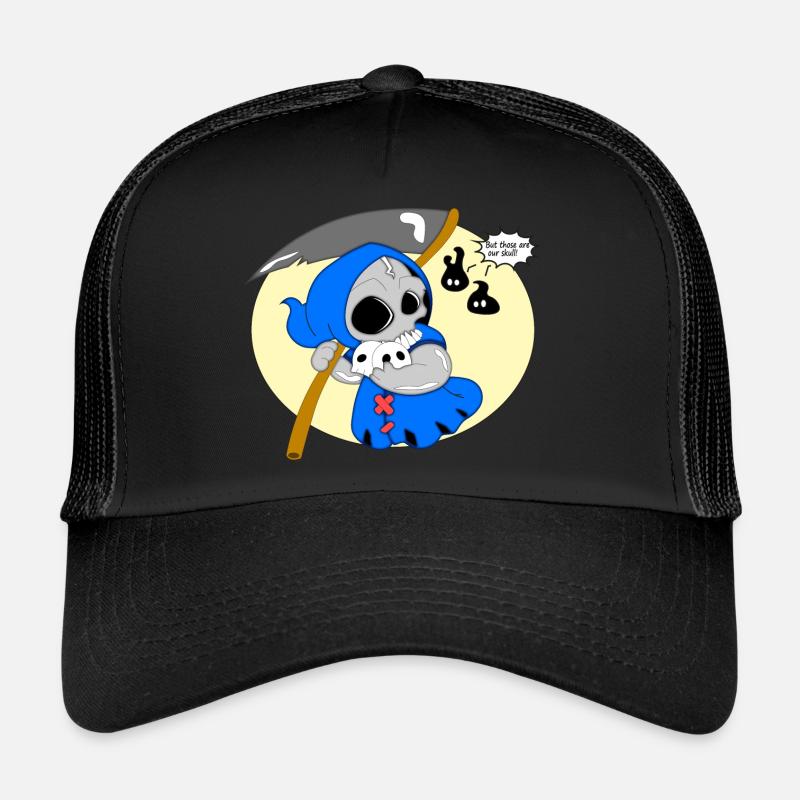 Crâne de faucheuse - Casquette trucker  - noir/noir