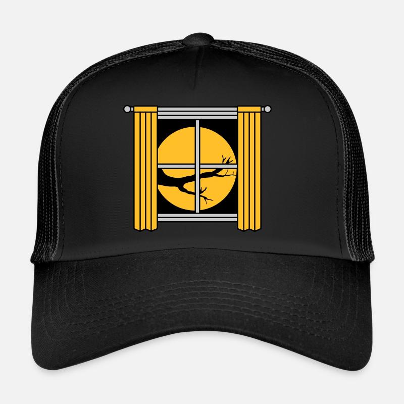 Moon Night Tree Window Trucker Cap