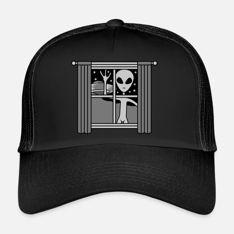 Fenêtre Ufo Alien la nuit Casquette trucker 