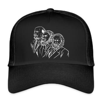 marx engels Lénine têtes statues communisme faucille - Casquette trucker  - noir/noir - Devant