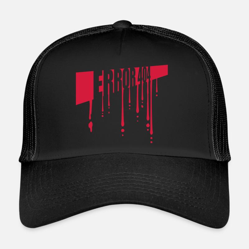 Blood Drops Error 404 Trucker Cap