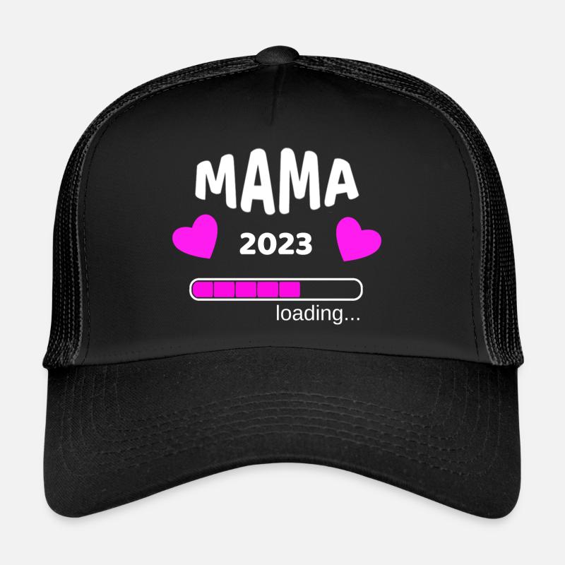 Mama 2023 Schwangerschaf Baby-Party Geburt Idee - Trucker Cap - Schwarz/Schwarz