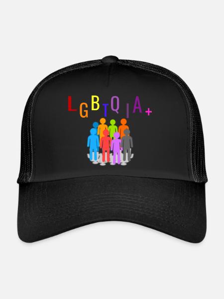 LGBTQIA+ - Casquette trucker  - noir/noir - Devant