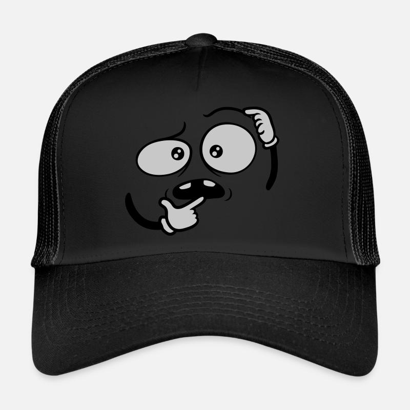 Geste de la main visage sceptique Casquette trucker 