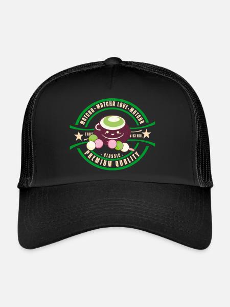 Japon - Matcha - Casquette trucker  - noir/noir - Devant