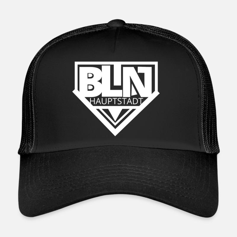 Berlin BLN Hauptstadt White - Trucker Cap - Schwarz/Schwarz