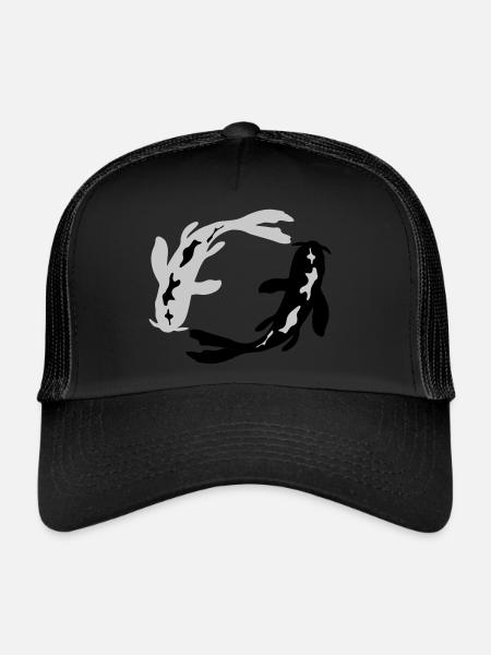 Nishikigoi County Koi Design - Trucker Cap - black/black - Front