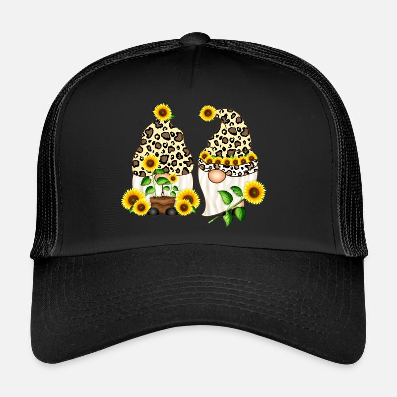 Gnomes Sunflower Leopards Gift Trucker Cap
