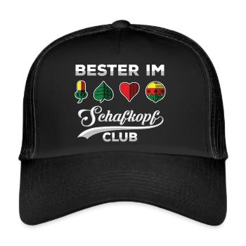 Bester im Schafkopf Club Schafkopfen - Trucker Cap - Schwarz/Schwarz - Vorne
