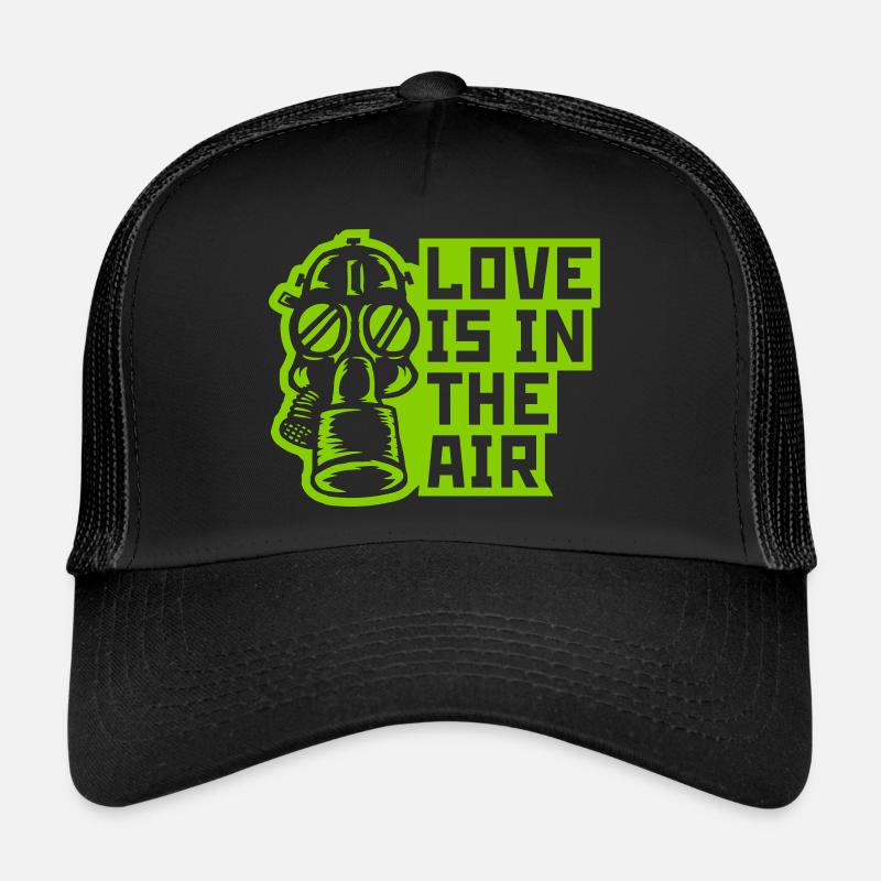 Masque à gaz amour dans l’air Casquette trucker 