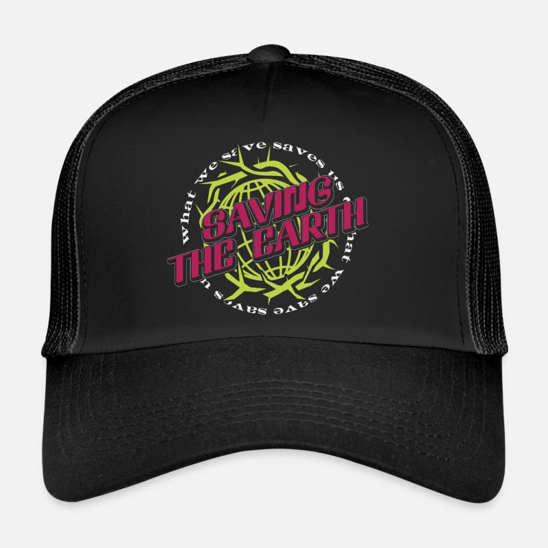 Saving The Earth Chemises sombres et cool à / ch - Casquette trucker  - noir/noir