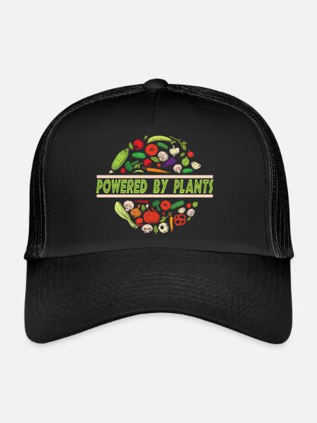 Vegan Vegetarian Saying Sayings Gift Idea - Trucker Cap - black/black - Front
