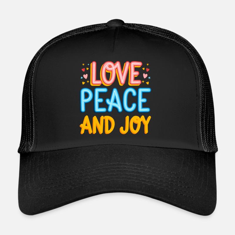 Liebe Frieden und Freude originelle Geschenkidee Trucker Cap