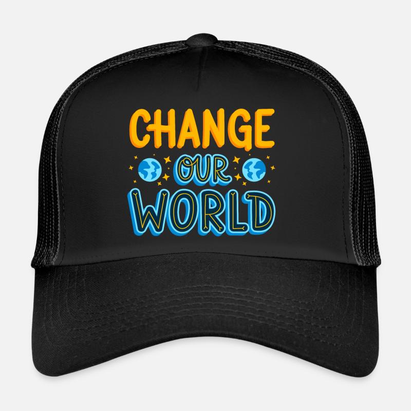 Changer notre Monde idee cadeau original - Casquette trucker - noir/noir