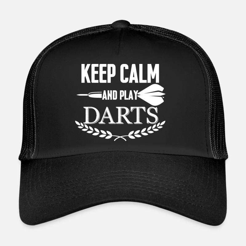 Keep Calm and play darts tshirt Trucker Cap