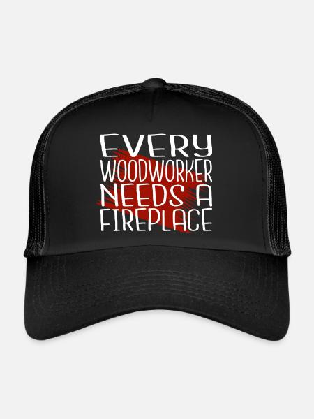 Woodworker Fun Forestry Union T-shirts de charpentier - Casquette trucker  - noir/noir - Devant