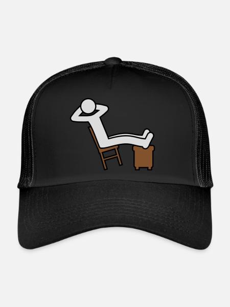 Man rests - Trucker Cap - black/black - Front