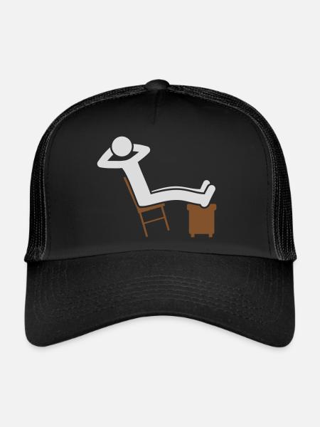 Chill Man Chair Icon - Trucker Cap - black/black - Front