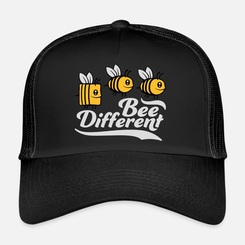 bee different Spruch Zitat - Trucker Cap - Schwarz/Schwarz