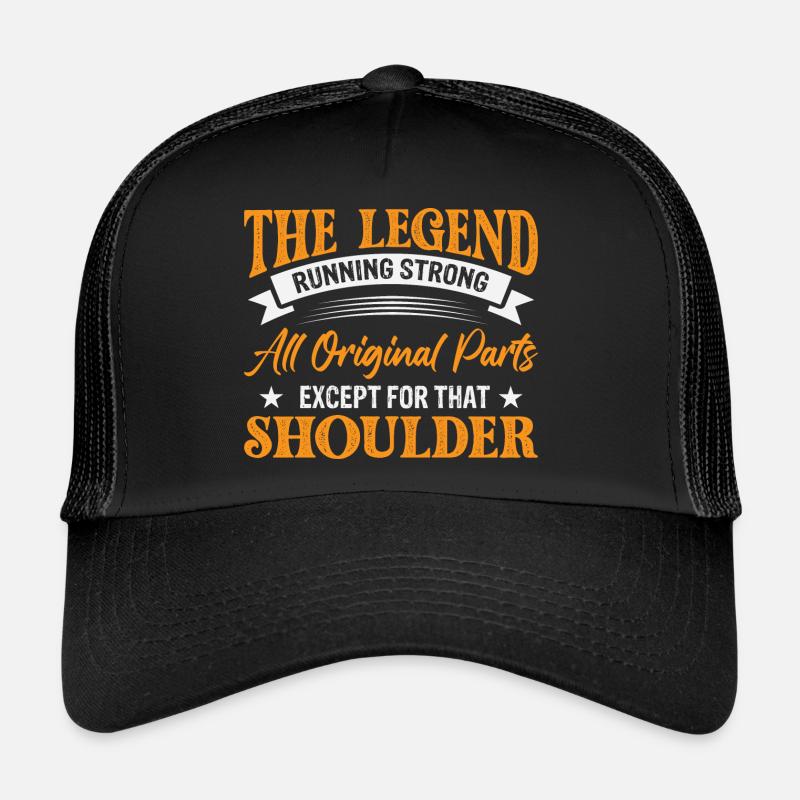 Funny Shoulder Surgery Humor - Trucker Cap - black/black