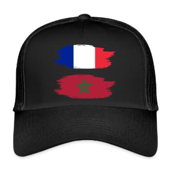 Maroc & France - Casquette trucker  - noir/noir - Devant