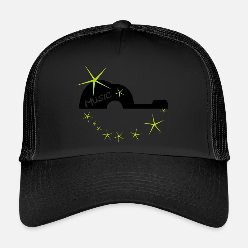 Star Gitarre - Trucker Cap - Schwarz/Schwarz