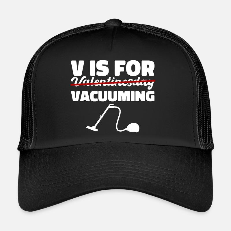 Valentinstag vaccuming Liebe Sauberkeit Geschenk - Trucker Cap - Schwarz/Schwarz