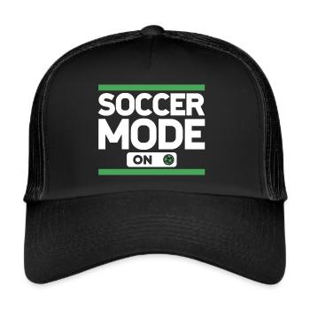 Fußball Mode Fußballspieler Fußballer - Trucker Cap - Schwarz/Schwarz - Vorne