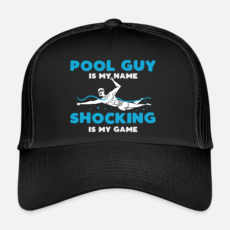 gars de piscine mon nom choquant mon game design - Casquette trucker  - noir/noir